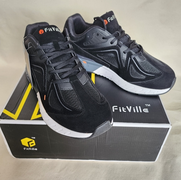 FitVille Shoes Fitville Mens Rebound Core Shoes Sneakers Black 1